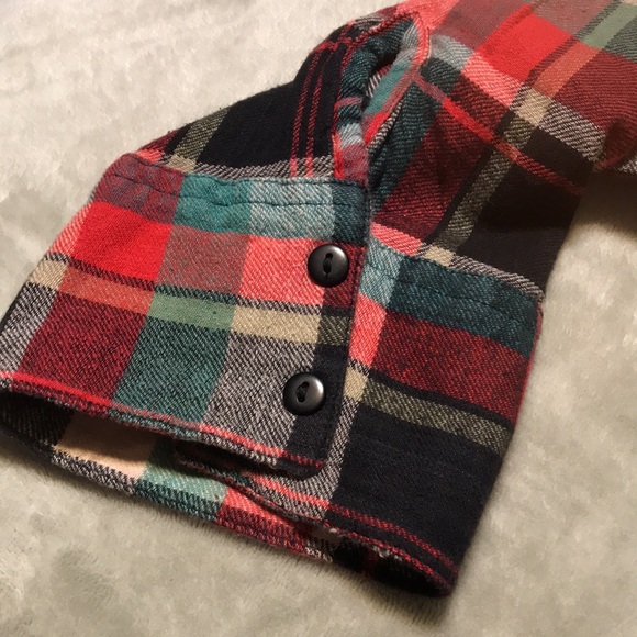 PASSPORT 3/4 Roll Sleeves Plaid Button Down Shirt - Picture 12 of 13